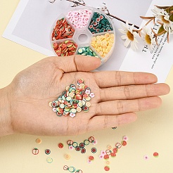 1800 Stück 6 Stil Obst Thema handgemachte Fimo Nail Art Dekoration CLAY-YW0001-23