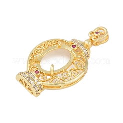 Messing Micro pave Zirkonia Anhänger Cabochon Fassungen KK-U026-05G