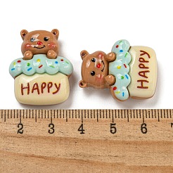 Undurchsichtige Harz-Cabochons mit Bärenmotiv CRES-D040-01D