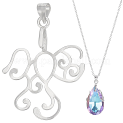 1 Stück rhodiniert 925 Sterling Silber Anhänger Rohling Form Cabochon-Fassungen STER-BC0002-51