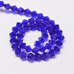 Nachzuahmen österreichischen Kristall Doppelkegel Glasperlen Stränge X1-GLAA-F029-4x4mm-06