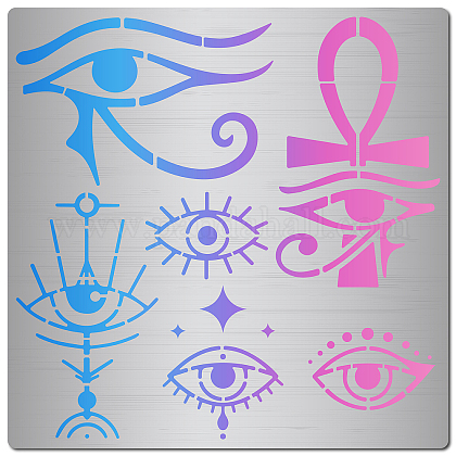 Shop Gorgecraft Inch Evil Eyes Metal Stencil Egyptian Symbol Wood