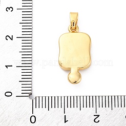 Messing Emaille Micro Pave klare Zirkonia Anhänger Cabochon Fassungen KK-Z084-15G-04