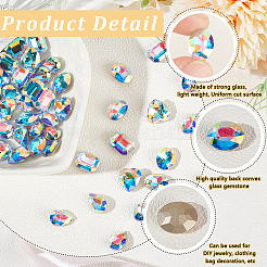 56 Stück 4 Arten Glas Strass Cabochons RGLA-BBC0001-02