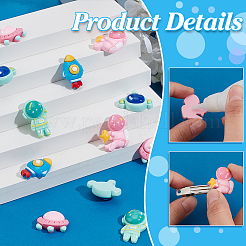 50 Stück 5 Stile Weltraum Thema opake Resin Decoden Cabochons RESI-PH0002-20