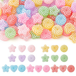 75 Stück 3 Stile Regenbogenfarben Harz Imitation Süßigkeiten Cabochons RESI-GO0001-04