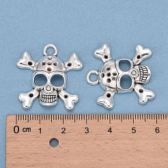 Legierung crossbone Schädel Anhänger Fassungen für Strasssteine EAA212Y