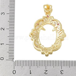 Blume Messing Micro Pave Zirkonia Anhänger Cabochon Einstellungen KK-U026-10G
