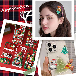 24 Stück transparente Harz-Cabochons mit Weihnachtsmotiv FIND-SC0011-31