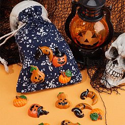 40 Stück 4 Stile Halloween-Thema undurchsichtige Harz-Cabochons RESI-GF0001-09