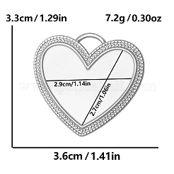 Cabochon-Fassungen für Herzanhänger aus Edelstahl 304 PW-WGB4066-01