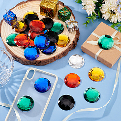 30 Stück 6 Farben flache Rückseite Acryl-Strass-Cabochons OACR-OC0001-16B