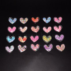 Herz-PVC- und Kunststoff-Pailletten-Shaker-Cabochons KY-CJC0006-01