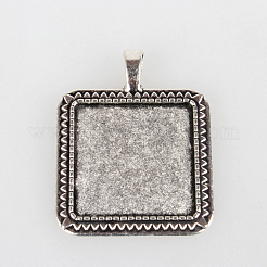 Tibetischen Stil Anhänger cabochon Fassungen mit antiken metallic Farbe und erhöht Skulptur sind voller Retro-Stil X-TIBEP-O006-05AS