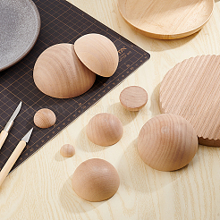 8 Stück 8 Stile Holz-Cabochons WOOD-BC0001-23