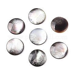 Natürliche schwarze Lippenmuschel geschnitzte Cabochons SSHEL-T017-04B
