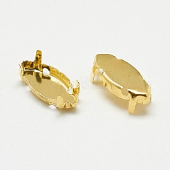 201 Edelstahl-Aufnähfassungen mit Krappenfassung STAS-T032-04G-5x10mm