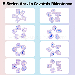 40 Stück 8 Stile K9 Glas Strass Cabochons MRMJ-DC0001-02