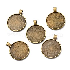 Mit synthetischen Koralle Cabochon und Messing Anhänger Fassungen TIBEP-Q049-08AB-NR