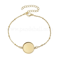 2 Stück 2 Farben 304 Edelstahl runde Cabochon-Fassung Armbänder BJEW-JB11089