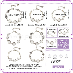 7 stücke 7 arten legierung armbänder & fußkettchen machen MAK-UN0001-46