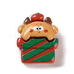 Deko-Cabochons aus undurchsichtigem Harz mit Weihnachtsmotiv RESI-F053-C10