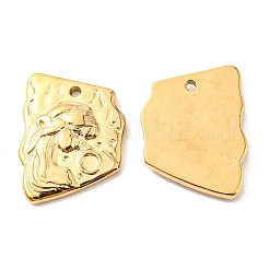 PVD-Vakuumbeschichtung 304 Edelstahl Anhänger Cabochon Fassungen STAS-F287-43G