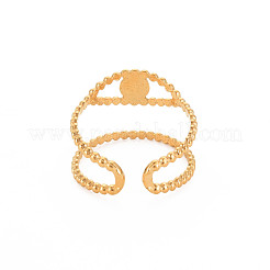 Ionenplattierung (IP) 304 Edelstahl offene Pad Ring Cabochon-Einstellungen STAS-S119-157G