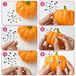 400 stücke 7 arten schwarz & weiß wackeln googly augen cabochons diy scrapbooking handwerk spielzeug zubehör KY-YW0001-66