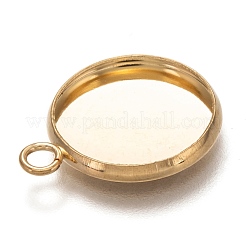 Cabochon-Fassungen für Anhänger aus Edelstahl 304 STAS-Z030-01G-G