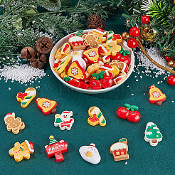 60cs 2 Stile Weihnachten opake Harz Decoden Cabochons RESI-SP0001-02B