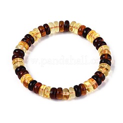 Браслеты из натурального янтаря с эластичными бусинами для мужчин и женщин&nbsp;BJEW-T018-20