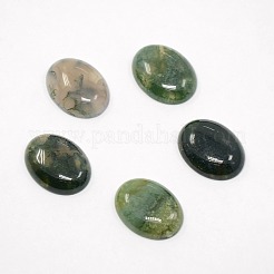 Misch ovale Form natürlichen Moos Achat Cabochons G-N0070-15x20mm-01