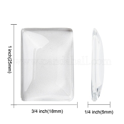Transparentes Rechteck Glas Cabochons GGLA-R025-25x18