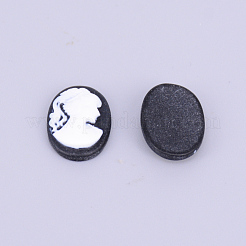 Harz Cameo Lady Kopf Cabochons CRES-WH0002-01A