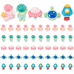 50 Stück 5 Stile Weltraum Thema opake Resin Decoden Cabochons RESI-PH0002-20
