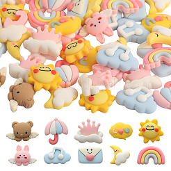 60 Stück opake Harz-Cabochons RESI-SC0002-54