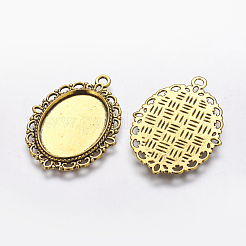 Zink Legierung Anhänger Fassungen für Cabochon & Strass PALLOY-A15257-AG-FF