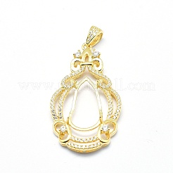 925 Cabochon-Anhänger aus Sterlingsilber mit offener Rückseite STER-P044-02G