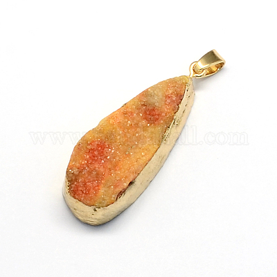 Покрытием естественно druzy агат подвески G-R275-04-1