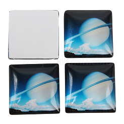 Himmel gedruckte sternenglas quadrat cabochons X-GGLA-N001-10mm-D24