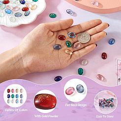 120 Stück 12 Farben transparente Harz Cabochons CRES-CW0001-03