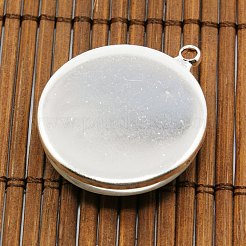 25mm transparent klar gewölbte Glas Cabochon Abdeckung für Messing Fotoanhänger Herstellung KK-X0021-NF