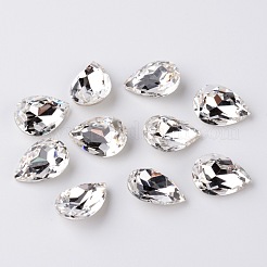 Facettierte Tropfen k9 Glas Strass Cabochons RGLA-I001-18x13mm-001