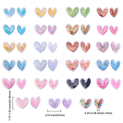 50 Stück Herz-PVC- und Kunststoff-Pailletten-Shaker-Cabochons KY-CJ0001-45