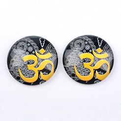 Yoga Thema Glas Cabochons X-GGLA-L011-25mm-05