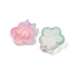 Blüten-Cabochons aus undurchsichtigem Harz RESI-R465-03