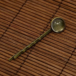 12mm transparent klar gewölbte Glas Cabochon Abdeckung für Eisen Haar Schupostift DIY Herstellung DIY-X0071-NF