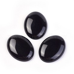 Natürlich gefärbte und erhitzte schwarze Achat-Cabochons G-F608-03C