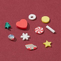 25g weihnachtliche handgefertigte Fimo-Cabochons CLAY-FS0001-14